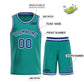 Custom Teal Royal-White Bull Classic Sets Basketball Jersey Limited