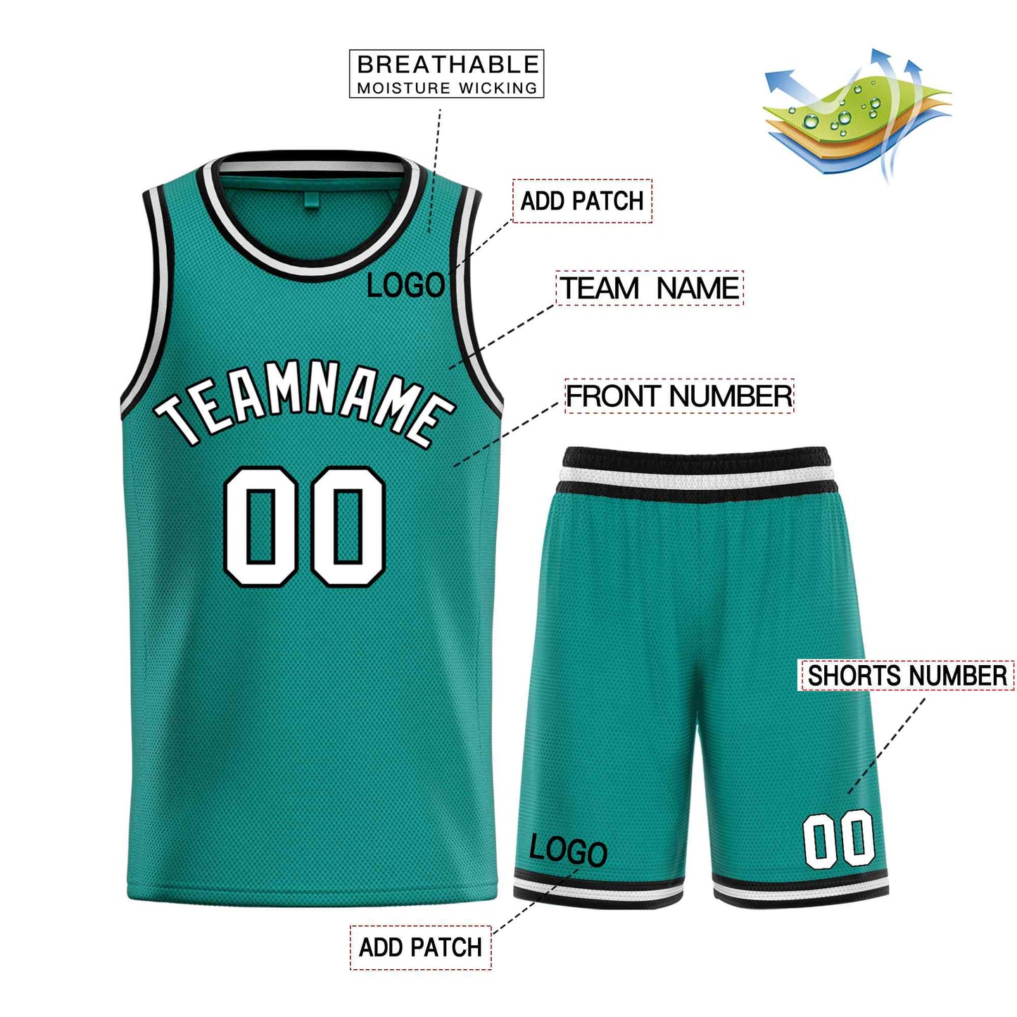 Custom Teal White-Black Bull Classic Sets Basketball Jersey Limited
