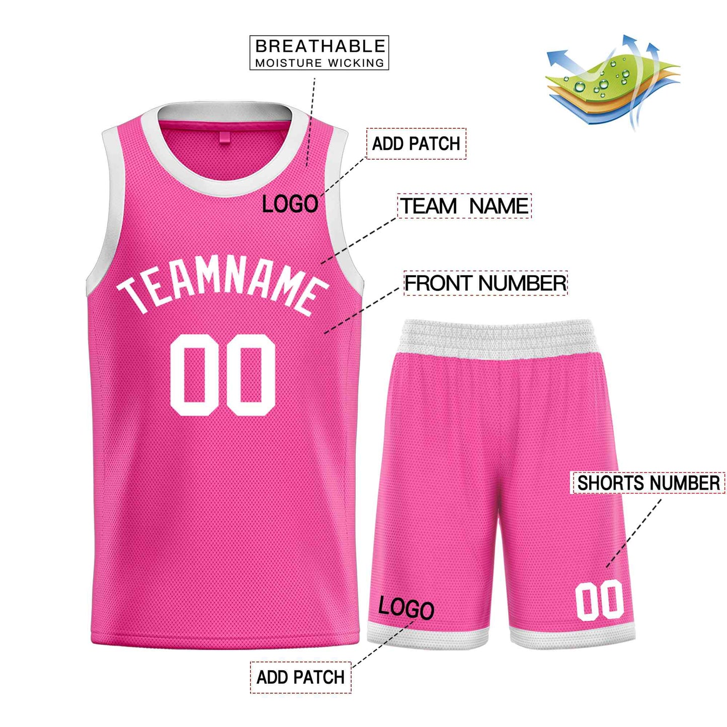 Custom Pink White Classic Sets Bull Basketball Jersey Limited