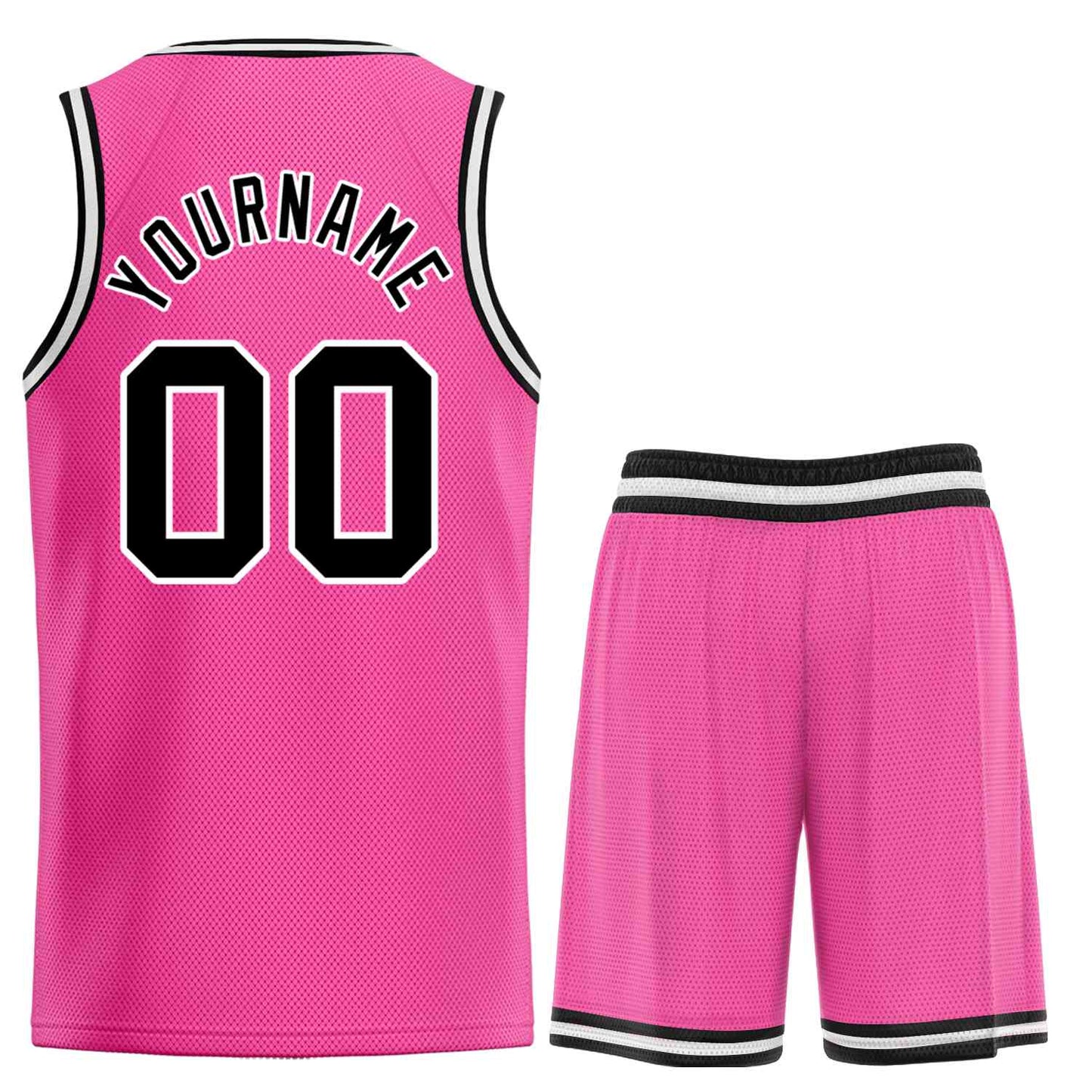 Custom Pink Black-White Classic Sets Bull Basketball Jersey Limited