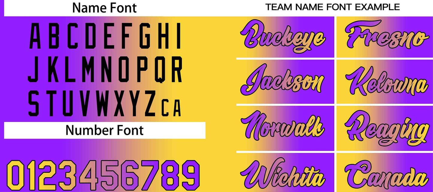 Custom Yellow Purple-Black Heal Gradient Fashion Sports Sets Uniform Basketball Jersey Limited