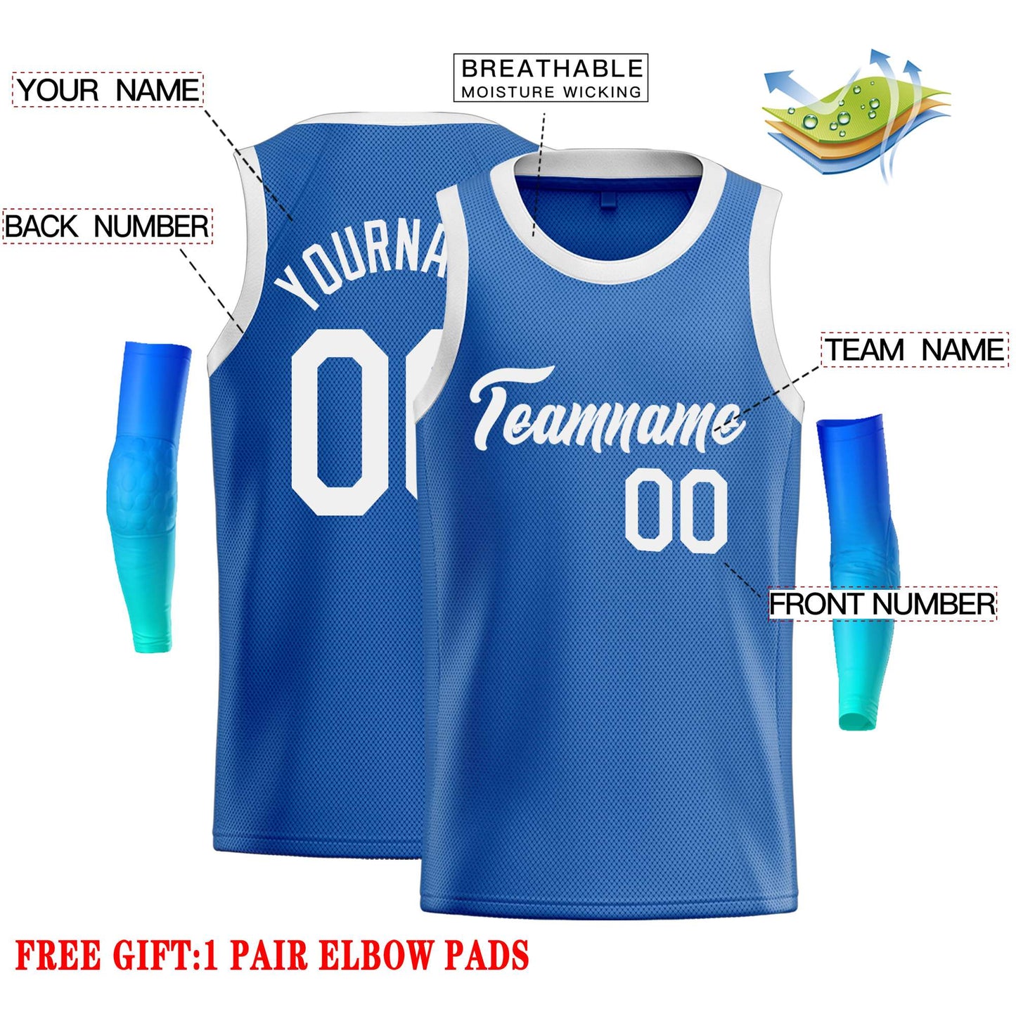 Custom Blue White Classic Tops Casual Basketball Jersey Limited