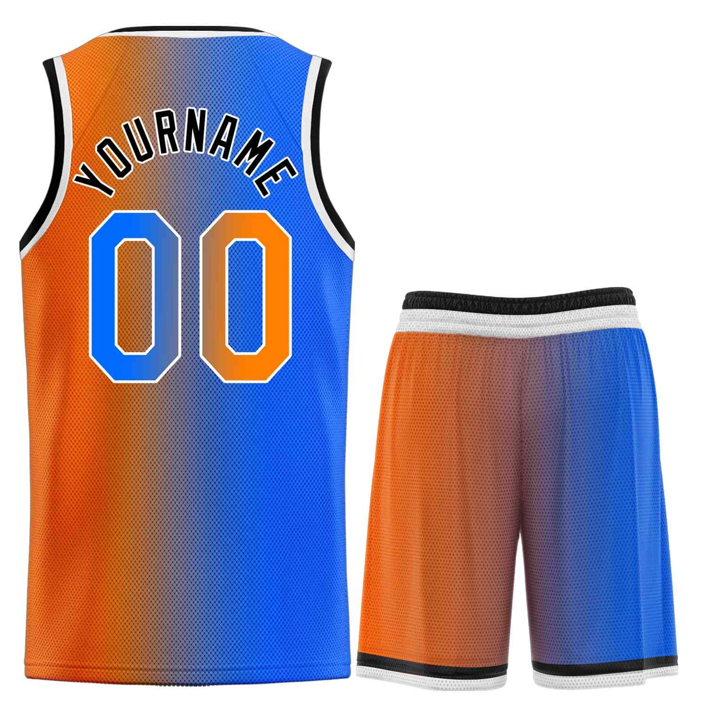 Custom Orange Royal-Black Heal Gradient Fashion Sports Sets Uniform Basketball Jersey Limited