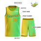 Custom Yellow Green-Black Gradient Fashion Sets Sports Uniform Basketball Jersey Limited