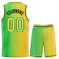 Custom Yellow Green-Black Gradient Fashion Sets Sports Uniform Basketball Jersey Limited