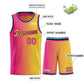Custom Yellow Pink-Black Gradient Fashion Sets Sports Uniform Basketball Jersey Limited