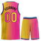 Custom Yellow Pink-Black Gradient Fashion Sets Sports Uniform Basketball Jersey Limited