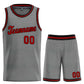 Custom Dark Gray Maroon-Black Classic Sets Sports Uniform Basketball Jersey