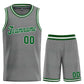 Custom Dark Gray Green-White Classic Sets Sports Uniform Basketball Jersey