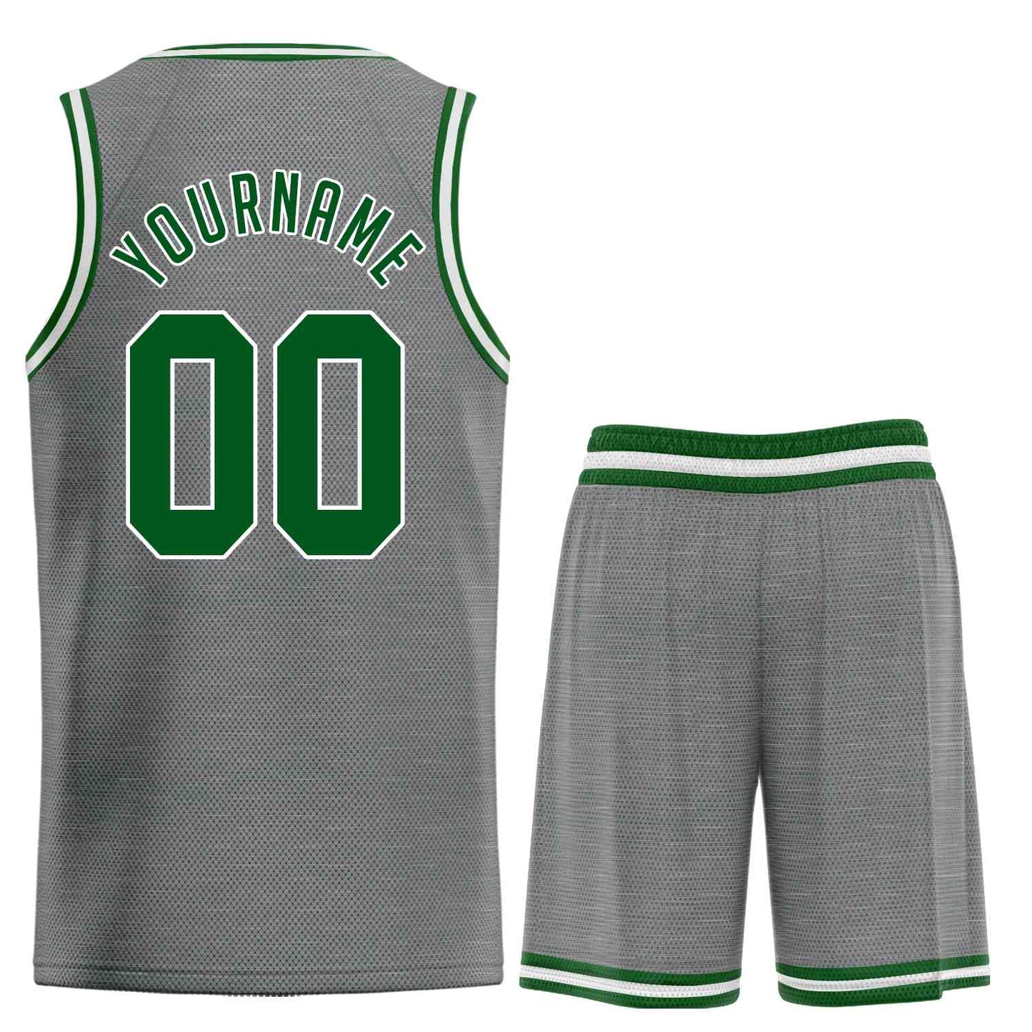 Custom Dark Gray Green-White Classic Sets Sports Uniform Basketball Jersey Limited