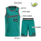 Custom Teal Black-White Classic Sets Sports Uniform Basketball Jersey Limited
