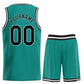 Custom Teal Black-White Classic Sets Sports Uniform Basketball Jersey Limited