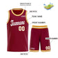 Custom Maroon White Classic Sets Sports Uniform Basketball Jersey Limited