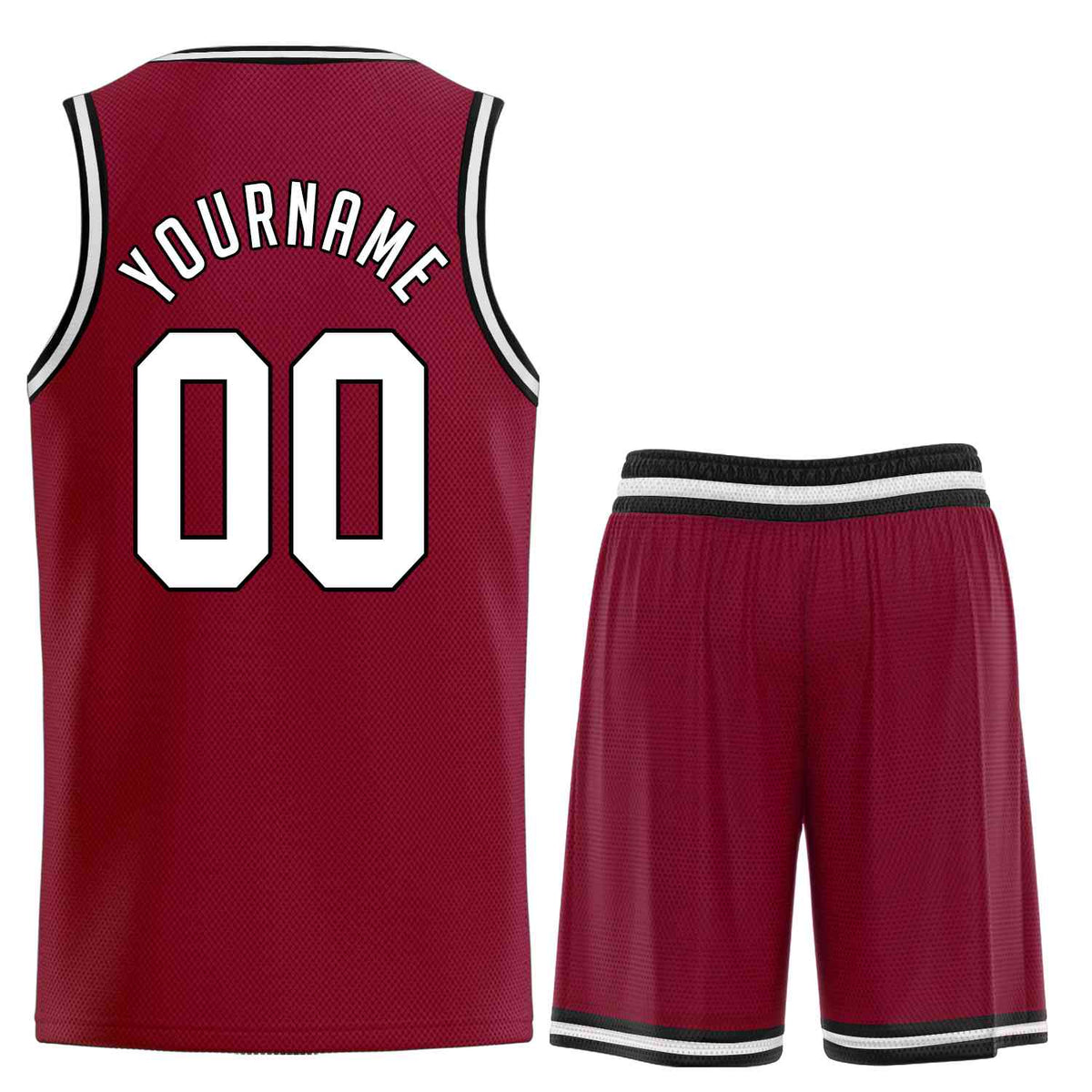 Custom Maroon White-Black Classic Sets Sports Uniform Basketball Jersey Limited