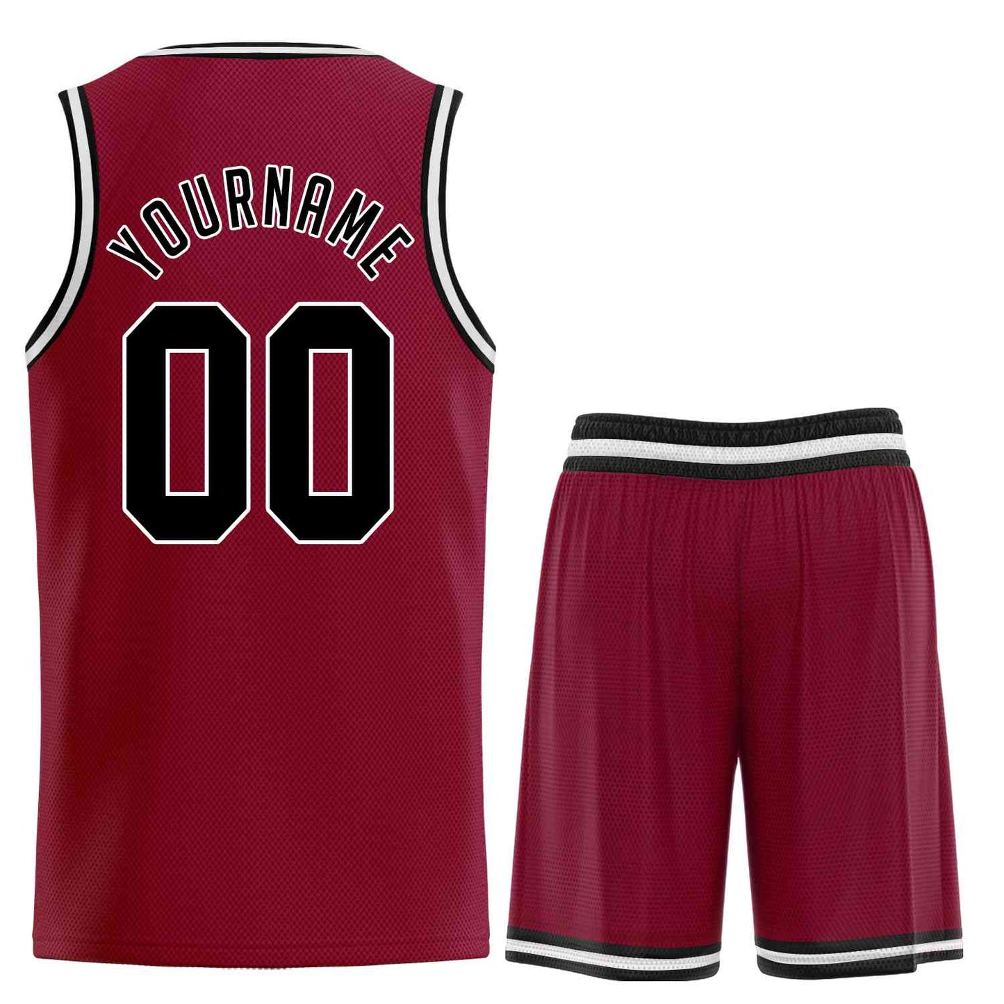 Custom Maroon Black-White Classic Sets Sports Uniform Basketball Jersey Limited