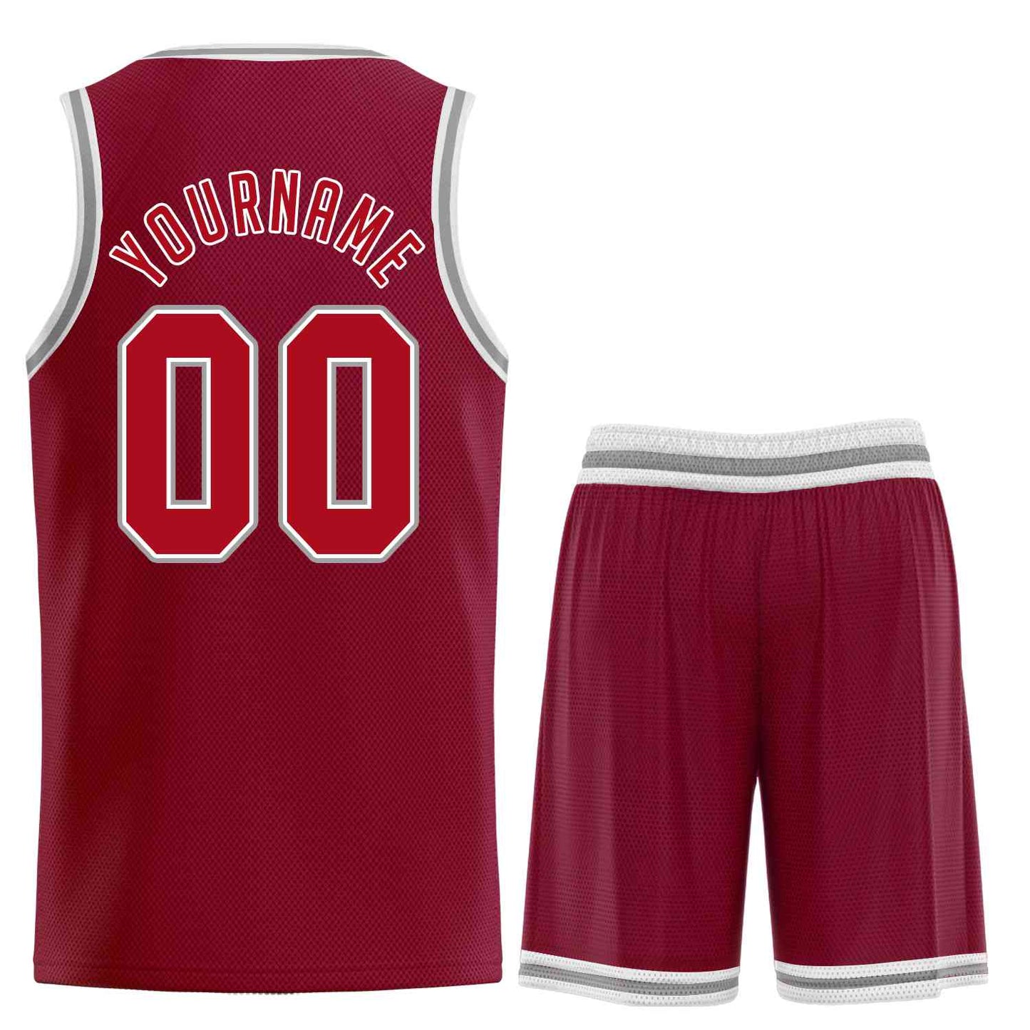 Custom Maroon Red-Gray Classic Sets Sports Uniform Basketball Jersey Limited