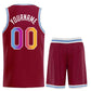 Custom Maroon Powder Blue-White Classic Sets Sports Uniform Basketball Jersey Limited