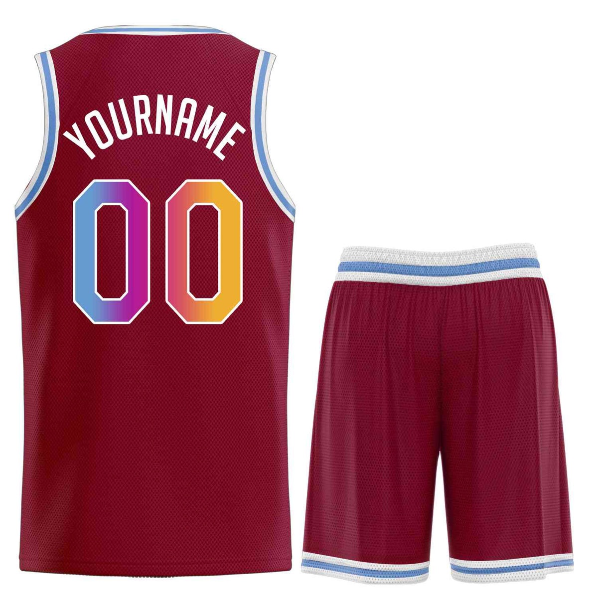 Custom Maroon Powder Blue-White Classic Sets Sports Uniform Basketball Jersey Limited