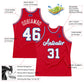 Custom Red White-Royal Authentic Throwback Basketball Jersey Limited