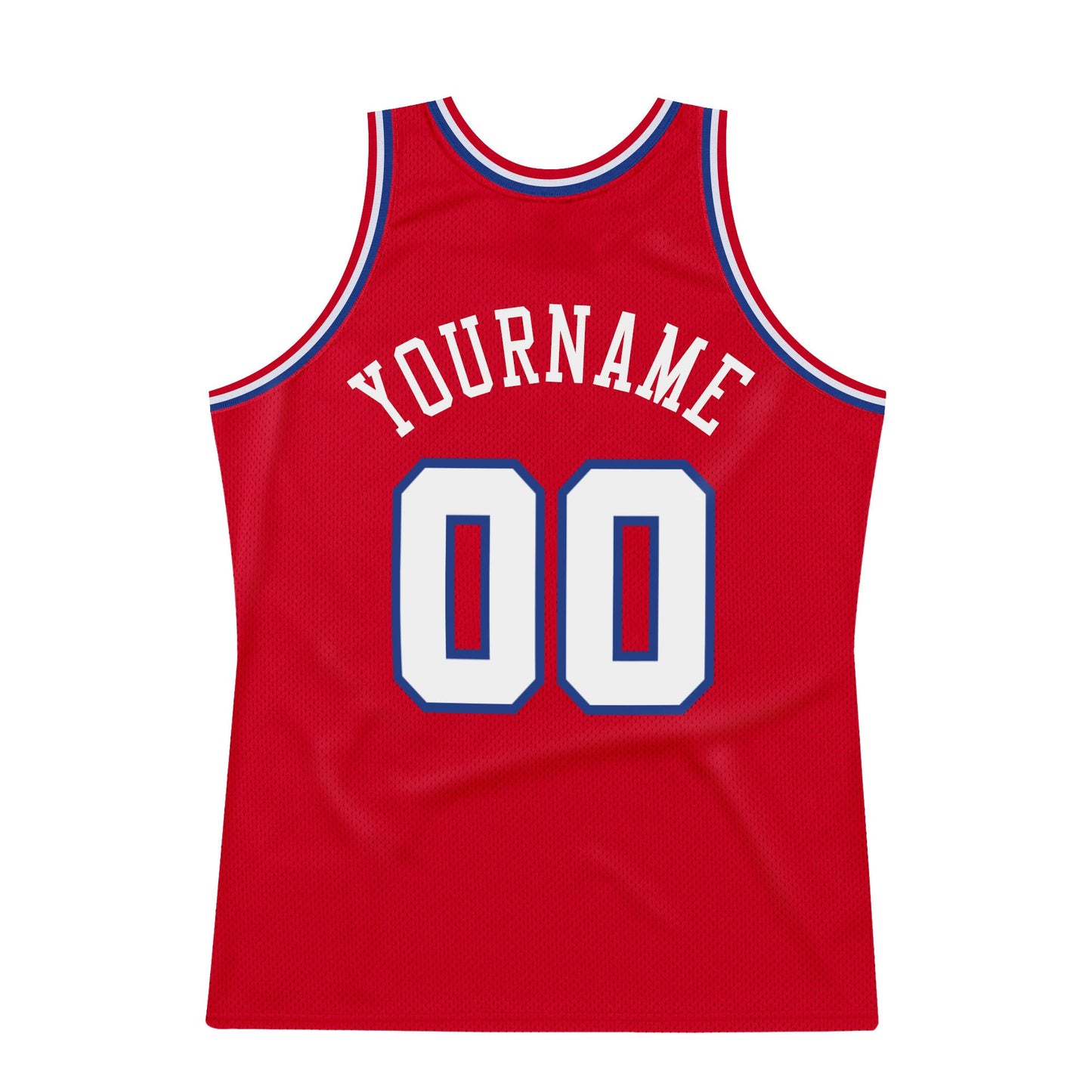 Custom Red White-Royal Authentic Throwback Basketball Jersey Limited