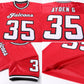 Custom Red White-Black Mesh Authentic Throwback Football Jersey Limited