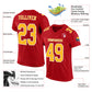 Custom Red Gold-White Mesh Authentic Football Jersey Limited