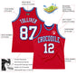 Custom Red White-Royal Authentic Throwback Basketball Jersey Limited