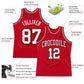 Custom Red Black Pinstripe White-Black Authentic Basketball Jersey Limited
