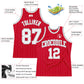 Custom Red White Pinstripe White-Gray Authentic Basketball Jersey Limited