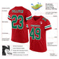 Custom Red Kelly Green-White Mesh Authentic Football Jersey Limited