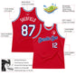 Custom Red White-Royal Authentic Throwback Basketball Jersey Limited