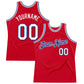 Custom Red White-Royal Authentic Throwback Basketball Jersey