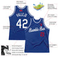 Custom Royal White-Red Authentic Throwback Basketball Jersey Limited