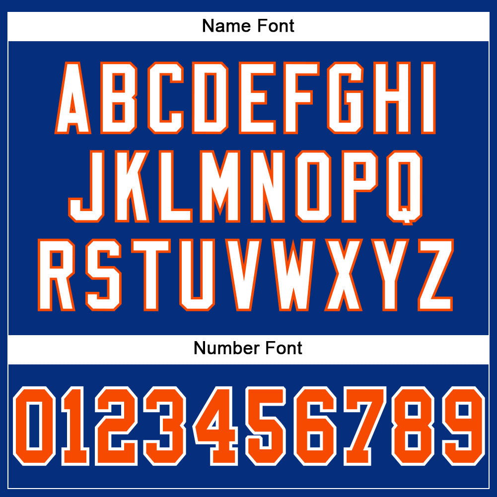 Custom Royal Orange-White Mesh Authentic Football Jersey Limited