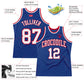 Custom Royal White-Red Authentic Throwback Basketball Jersey Limited