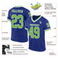 Custom Royal Neon Green-White Mesh Authentic Throwback Football Jersey Limited