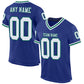 Custom Royal White-Kelly Green Mesh Authentic Throwback Football Jersey Limited