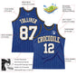 Custom Royal White Pinstripe White Old Gold-Black Authentic Basketball Jersey Limited