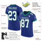 Custom Royal White-Kelly Green Mesh Authentic Football Jersey Limited