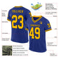 Custom Royal Gold-Black Mesh Authentic Throwback Football Jersey Limited
