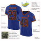 Custom Royal Black-Orange Mesh Authentic Throwback Football Jersey Limited