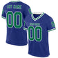 Custom Royal Kelly Green-White Mesh Authentic Throwback Football Jersey Limited