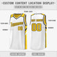 Custom Yellow White Double Side Tops Athletic Sports Basketball Jersey Limited