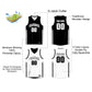 Custom Black White Double Side Tops Sports Basketball Jersey Limited