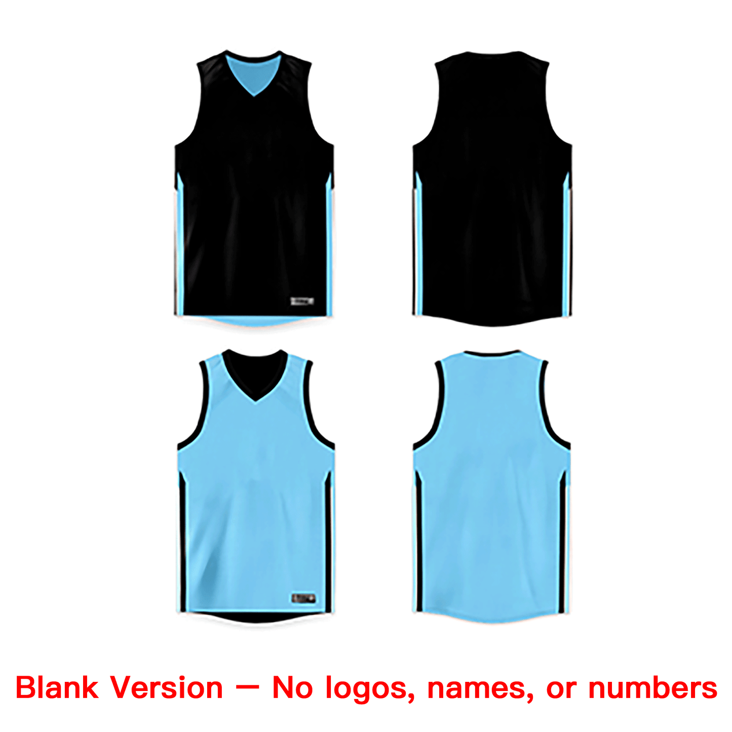 Custom Black Blue Double Side Tops Basketball Jersey Limited