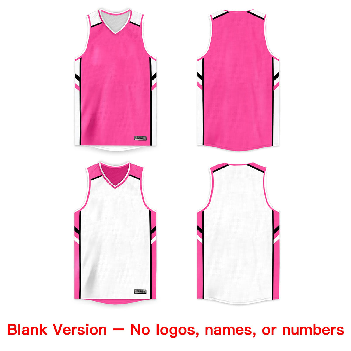 Custom Pink White Double Side Tops Men/Boy Basketball Jersey Limited