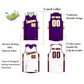 Custom Purple White-Orange Double Side Tops Men/Boy Basketball Jersey Limited