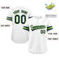 Custom White Navy-Green Classic Style Authentic Baseball Jersey Limited