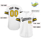 Custom White Yellow-Black Classic Style Authentic Baseball Jersey Limited