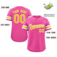 Custom Pink Yellow-White Classic Style Authentic Baseball Jersey Limited
